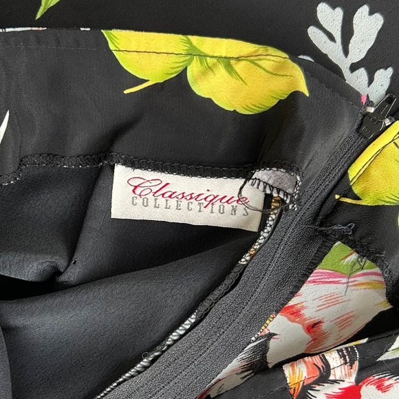 VINTAGE FLORAL BLACK MAXI SKIRT - Picture 6 of 6